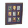 Multiformat Wall Revit Frame Family Up to 9 Images rendered with a dark wooden picture frame and three different-colored insets (blue, orange and red). This Revit family is fully parametric and very easy to use. Plus, it allows you to create different layouts of images and it includes two different types of frames! Whether you need a complement for your renders or a focal point, this picture frame Revit family will transform your spaces in just a few clicks.
