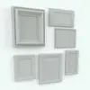 Picture Frame Revit Family Different Designs shown in different sizes and configurations to showcase its parametric flexibility. With 5 different frame designs to choose from, this Revit family will allow you to dress up a lot of spaces without looking repetitive. Ideal for living rooms, bedrooms, offices, foyers and more, this fully parametric picture frame Revit family will transform your spaces in just a few clicks.