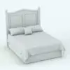 Revit Bed Family With Wooden Headboard in 3D and rendered in black and white (ambient occlusion style) to show the details and shapes better. Whether you need a focal point in your render or a complement to your bedroom designs, this Revit Bed Family With Wooden Headboard will elevate your renders to new heights instantly.
