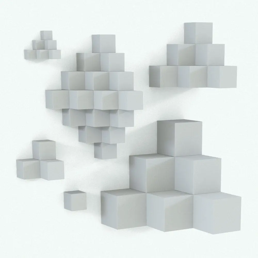 Revit Family / 3D Model - Corner Cubes Decoration Revit Family Variations Corner Cubes Decoration Revit Family shown in different configurations to showcase its parametric versatility. Change the size, the number of cubes, the number of tiers or even mirror the whole family and copy it a few times to create endless designs. Ideal for modern and contemporary interiors, this Corner Cubes Decoration Revit Family will bring a touch of livability to your renders.