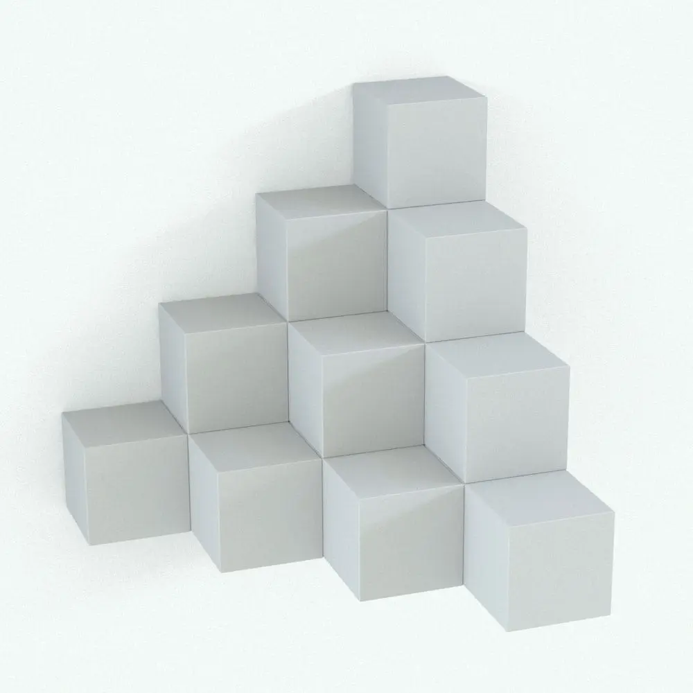 Revit Family / 3D Model - Corner Cubes Decoration Revit Family Perspective Corner Cubes Decoration Revit Family in 3D and rendered in black and white (ambient occlusion style) to show the shapes better. This Revit family is fully parametric, easy to use and ready to render. Just load it into your project, select the materials (or use the default ones) and hit the render button for instant results. Don't let this opportunity pass and add this Corner Cubes Decoration Revit Family to your assets today.