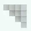Corner Cubes Decoration Revit Family in top view and rendered without any materials. This Revit family was created very carefully and even a small bevel on the edges was added for extra realism. Don't wait any longer and get this Revit decor family today.