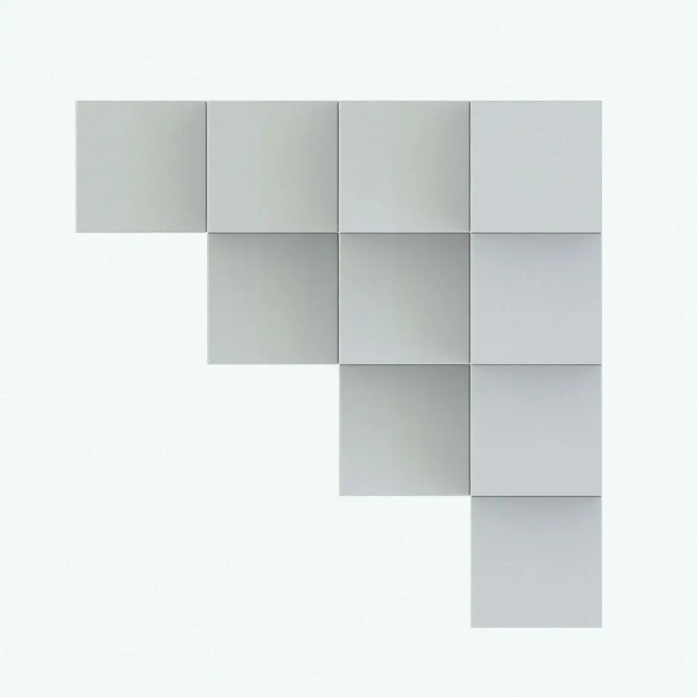 Revit Family / 3D Model - Corner Cubes Decoration Revit Family Top View Corner Cubes Decoration Revit Family in top view and rendered without any materials. This Revit family was created very carefully and even a small bevel on the edges was added for extra realism. Don't wait any longer and get this Revit decor family today.