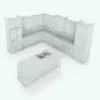 L-Shape Revit Kitchen Family With Moldings in 3D and rendered in black and white (ambient occlusion style) to show the details and shapes better. This Revit family is fully parametric, easy to use and ready to render. Just load it into your project, select the materials (or use the provided ones) and hit the render button for instant results. Ideal for either residential or commercial purposes, this Revit kitchen family will transform your spaces in just a few clicks. Add it to your cart today.