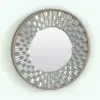 Circular Waves Revit Mirror Family in 3D and rendered in silver and gold metallic finishes. This luxurious-looking and fully parametric Revit family is ideal for residential, commercial and hospitality settings. Whether you need a complement to your project or a focal point, this Revit mirror family will make your projects and 3D renderings stand out.