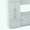 Detail 5 of the Revit refrigerator. This Revit family is fully parametric as well and it will allow you to change the type of refrigerator as well as the width and visibility for full customization. Don't wait any longer and get this Revit refrigerator as part of this Revit kitchen family today.