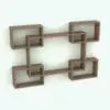 Multiple Rectangles Revit Shelf Family in 3d and rendered in a light colored wood finish. This Revit family is fully parametric and it allows you not only to change the dimensions, but also the layout, so you can create your own arrangements and designs. Ideal for modern residential, commercial or hospitality projects, this Revit shelf family will seamlessly blend with your project in just a few clicks.