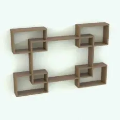 Multiple Rectangles Revit Shelf Family in 3d and rendered in a light colored wood finish. This Revit family is fully parametric and it allows you not only to change the dimensions, but also the layout, so you can create your own arrangements and designs. Ideal for modern residential, commercial or hospitality projects, this Revit shelf family will seamlessly blend with your project in just a few clicks.