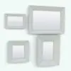 Rectangular Wall Mirror Revit Family shown in different sizes and configurations to showcase its parametric versatility. This Revit family allows you to change the thickness of the frame, the overall dimensions, the materials and more to fully customize it to fit in your Revit project. Don't let this opportunity pass and add this Rectangular Wall Mirror Revit Family to your cart today.