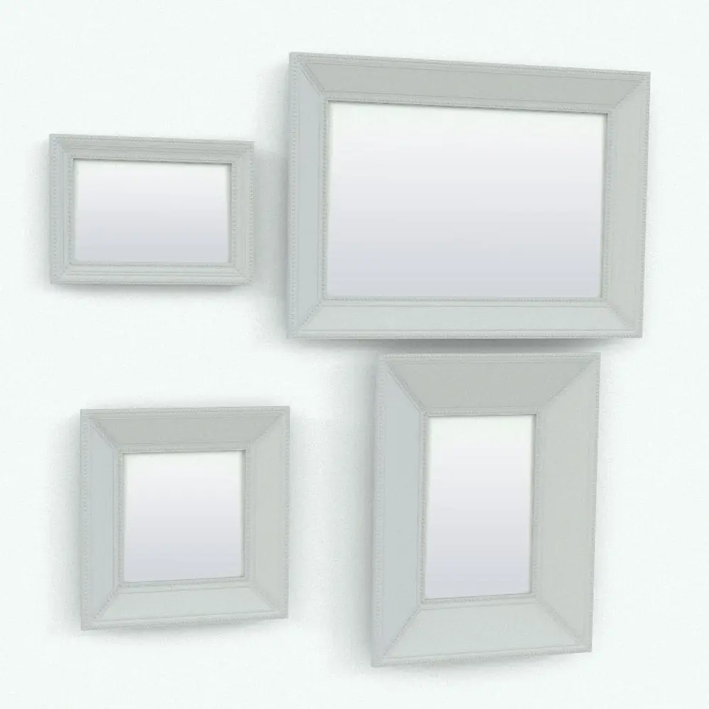 Revit Family / 3D Model - Rectangular Wall Mirror Revit Family Variations Rectangular Wall Mirror Revit Family shown in different sizes and configurations to showcase its parametric versatility. This Revit family allows you to change the thickness of the frame, the overall dimensions, the materials and more to fully customize it to fit in your Revit project. Don't let this opportunity pass and add this Rectangular Wall Mirror Revit Family to your cart today.