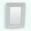 Rectangular Wall Mirror Revit Family in 3D and rendered in black and white (ambient occlusion style) to show the details better. Ideal for living rooms, bedrooms, offices, hallways, stores and more, this fully parametric and easy to use Revit mirror family will elevate your projects to new heights.