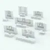 Straight Revit Kitchen Family With Island shown in different sizes and configurations to showcase its parametric flexibility. This Revit family allows you to change the overall dimensions of both, the stove side and the island side, the width of the pantry, the width of the sink and many more options to fully customize it. Ideal for residential and commercial purposes, this realistic looking Revit kitchen family will elevate your designs to new heights.
