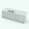 Island in this Straight Revit Kitchen Family showcasing the embedded sink and dishwasher. This island is fully parametric and ready to render. Just insert it into your project, select the materials and hit the render button for instant results. Don't wait any longer and get this Revit kitchen family today.