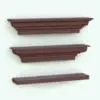 Wall Cornice Shelf Revit Family rendered in 3D with a cherry wood finish. This Revit family comes in three different cornice styles, from classic to contemporary. Ideal for any type of interior design project, this fully parametric shelf Revit family will seamlessly blend with your project in just a few clicks.