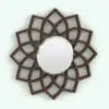 Mandala Wall Mirror Revit Family in 3D and rendered with a wooden material for the frame. This Revit family is fully parametric and it will allow you to change the overall size of the family as well as the materials. Ideal for living rooms, offices, hallways, foyers, atriums and much more, this Mandala Wall Mirror Revit Family will make your spaces look charming and elegant.