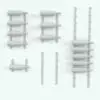 Wall Mounted Wine Rack Revit Family shown in different arrangements and configurations to showcase its parametric versatility. This Revit family can grow as much as you like and you can space the bottles using the provided parameter. Additionally, this family comes with a side panel that will aid you in placing your bottles of wine. Once place the bottles, turn it off for a clean look. Ideal for modern interior design projects, this Wall Mounted Wine Rack Revit Family will make your spaces stand out in just a few clicks.