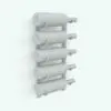 Wall Mounted Wine Rack Revit Family in 3D and rendered in black and white (ambient occlusion style) to showcase the details better. Ideal for kitchens, dining rooms, restaurants, wine cellars and more, this fully parametric and easy to use wine rack Revit family will elevate your renders to new heights in no time.