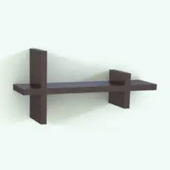 Modern Wall Revit Shelf Family rendered in a dark wood finish. Ideal for living rooms, bedrooms, offices and many more spaces, this fully parametric Revit family comes with 12 pre-configured arrangements, but you can create additional ones if you want. Don't let this opportunity go by and add this Revit shelf family to your personal assets today.