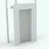 Detail of door on the first floor of this Circular Panoramic Elevator Revit Family. The doors on the advanced model can open and close to add more realism to the scene. Additionally, all the small details, like the push buttons and arrows at the top are included. Don't wait any longer and get this elevator Revit family today.