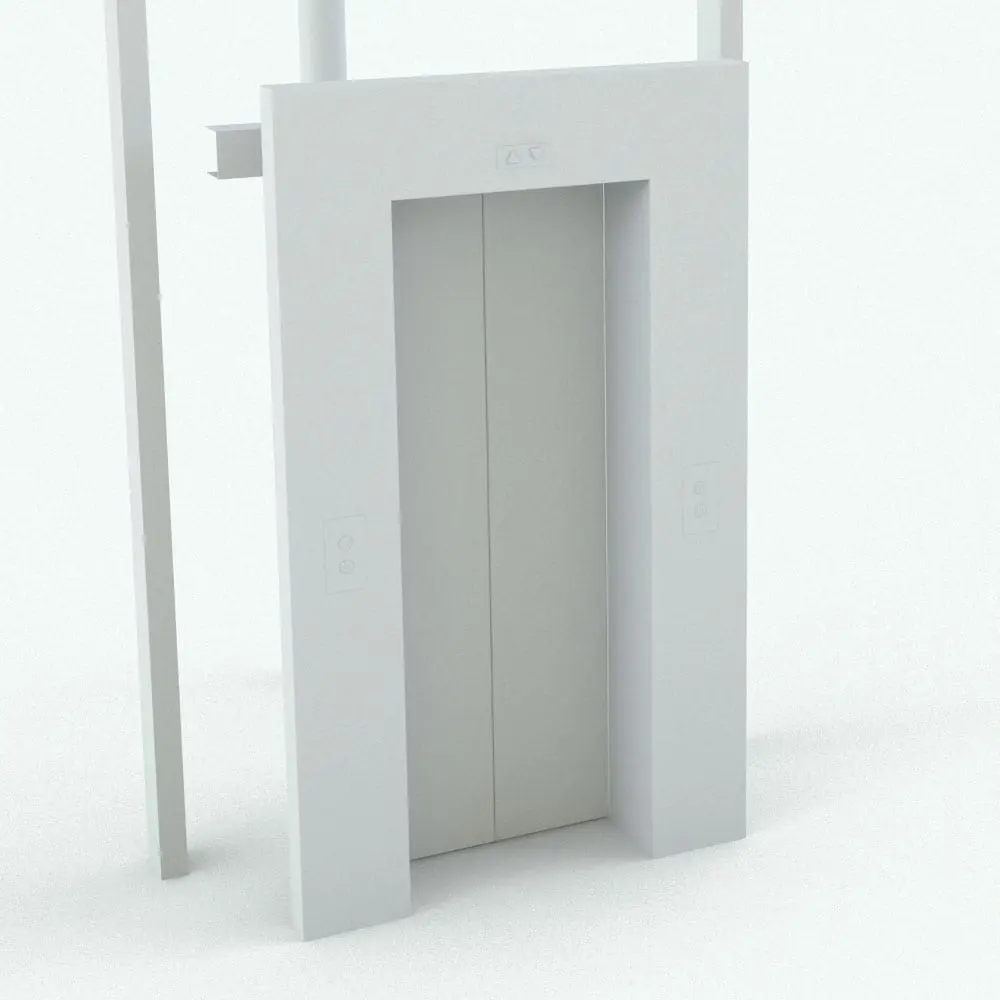Revit Family / 3D Model - Circular Panoramic Elevator Revit Family Doors Detail of door on the first floor of this Circular Panoramic Elevator Revit Family. The doors on the advanced model can open and close to add more realism to the scene. Additionally, all the small details, like the push buttons and arrows at the top are included. Don't wait any longer and get this elevator Revit family today.