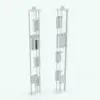 Rectangular Elevator Revit Family in 3D and rendered in black and white (ambient occlusion style) to show the details and shapes better. This Revit family is fully parametric, easy to use and ready to render. Just load it into your project, select the materials and the height of the building and hit the render button for instant results. Don't wait any longer and get this elevator Revit family today.