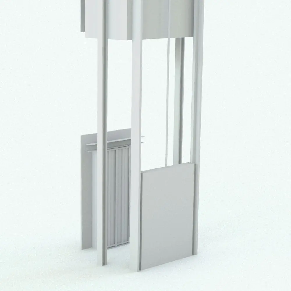 rectangularElevatorRevit Family / 3D Model - Detail of this Rectangular Elevator Revit Family Detail of the weights on this elevator Revit family.