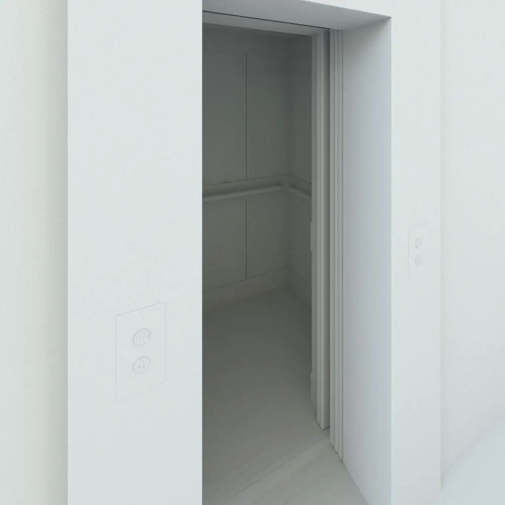 Revit Family / 3D Model - Rectangular Elevator Revit Family Detail 2 Detail 2 of the interior of the car of this Rectangular Elevator Revit Family