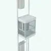 Detail of the car and the back part of the doors of each level in this Rectangular Panoramic Revit Elevator Family.
