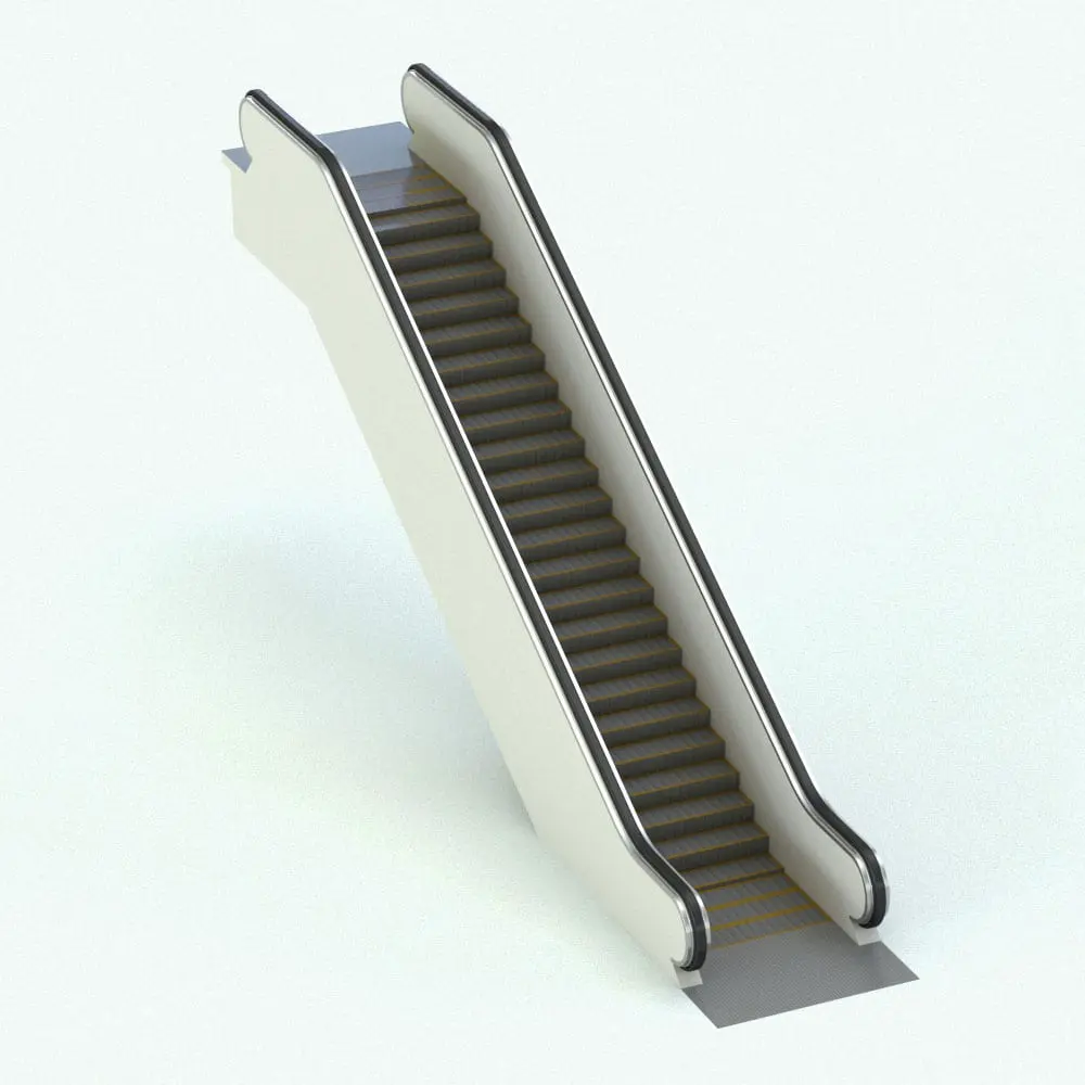 Revit Family / 3D Model - Solid Balustrade Escalator Revit Family Rendered in Revit Solid Balustrade Escalator Revit Family in 3D and rendered with realistic materials. Ideal for shopping malls, airports or any other big commercial projects, this fully realistic and parametric escalator Revit family will make your projects look complete. With parameters to adjust every single aspect of it, this Revit family will seamlessly blend into any projects in just a few clicks. Get it now and see for yourself.