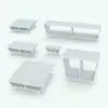 Angled Coffee Table Revit Family shown in different sizes and configurations to showcase its parametric versatility. This Revit family allows you to change the overall dimensions (width, depth and height) to fully adjust it to your projects. Ideal for living rooms, offices, bedrooms and more, this elegant coffee table Revit family will elevate your renders to new heights.