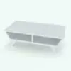 Angled Coffee Table Revit Family in 3D and rendered in black and white (ambient occlusion style) to show the shapes better. Whether you need a complement to your space or a focal point in your project, this coffee table Revit family will definitely serve both purposes.