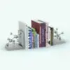 Atoms Bookends Decoration Revit Family in 3D and rendered in a silver colored finish with multi-colored book covers. Ideal for offices, libraries, kids bedrooms and many more spaces, this fully parametric and easy to use decoration Revit family will transform your spaces and make them look intellectual and livable. Don't wait any longer and get this Revit decor family today.