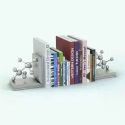 Atoms Bookends Decoration Revit Family in 3D and rendered in a silver colored finish with multi-colored book covers. Ideal for offices, libraries, kids bedrooms and many more spaces, this fully parametric and easy to use decoration Revit family will transform your spaces and make them look intellectual and livable. Don't wait any longer and get this Revit decor family today.