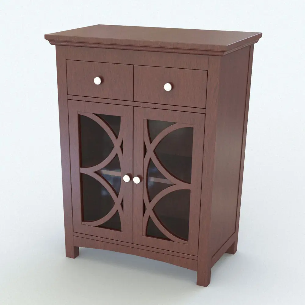 Revit Family / 3D Model - Circles Bathroom Cabinet Revit Family Rendered in Revit Circles Bathroom Cabinet Revit Family in 3D and rendered in a cherry wood finish with stainless steel knobs. This Revit family is fully parametric, easy to use and ready to render. Just load it into your Revit project, select the materials (or use your own) and hit the render button for instant results. Don't wait any longer and get this bathroom cabinet Revit family today.