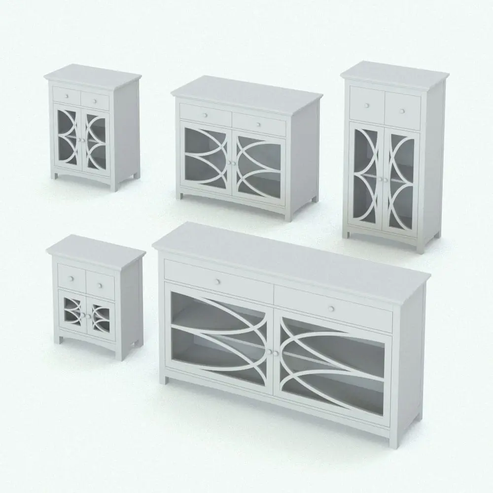 Revit Family / 3D Model - Circles Bathroom Cabinet Revit Family Variations Circles Bathroom Cabinet Revit Family shown in different sizes and configurations to showcase its parametric flexibility. Ideal for modern and luxurious bathroom designs, this bathroom cabinet Revit family will transform your spaces in just a few clicks. Get it today and see for yourself.