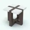 Cross Structure Coffee Table Revit Family in 3D and rendered in brown and white colored wood finishes to add contrast. This Revit family is ideal for residential, commercial and hospitality settings and it will bring a touch of modernity and livability to your renders. Don't wait any longer and add this Cross Structure Coffee Table Revit Family to your cart today.