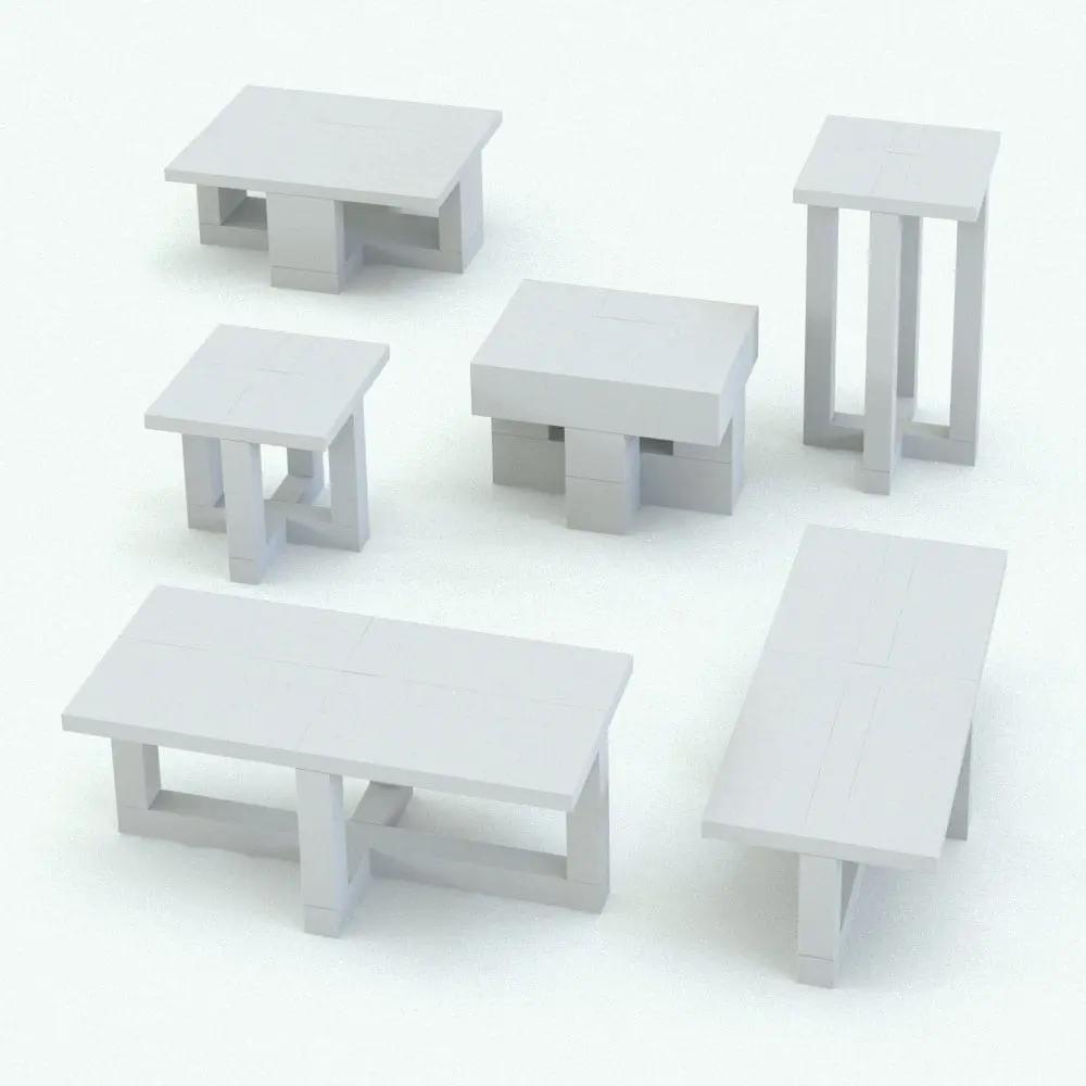 Revit Family / 3D Model - Cross Structure Coffee Table Revit Family Variations Cross Structure Coffee Table Revit Family shown in different sizes and configurations to showcase its parametric versatility. Whether you need a complement to your renders or simply need to speed up your workflow in Revit, this family will elevate your 3D renderings to new heights in just a few clicks.