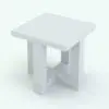 Cross Structure Coffee Table Revit Family in 3D and rendered in black and white (ambient occlusion style) to show the shapes better. Ideal for living rooms, offices, hotel rooms and more, this fully parametric and easy to use coffee table Revit family will bring charm and modernity to your projects.