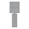 Revit Family / 3D Model - Leather Square Lamp 3D Model in side view and showing the mesh topology.