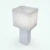 Square leather lamp 3D model rendered in 3D in a light colored palette.