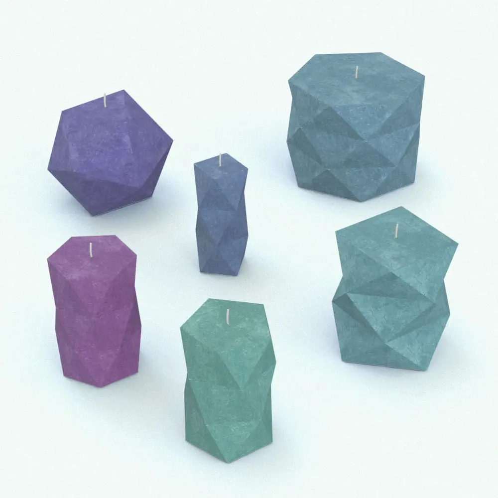 Revit Family / 3D Model - Geometric Candles Decoration Revit Family Rendered in Revit Geometric Candles Decoration Revit Family in 3D and rendered in different colors. This Revit family is fully parametric, easy to use and ready to render. Just load it into your project, select the materials (or use the default ones) and hit the render button for instant results. Don't let this opportunity go by and add this Geometric Candles Decoration Revit Family to your cart today.