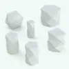 Geometric Candles Decoration Revit Family in 3D and rendered in black and white (ambient occlusion style) to show the shapes better. Whether used in residential, commercial or hospitality spaces, this fully parametric and easy to use Revit decor family is the perfect complement to make your 3D renderings stand out.