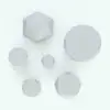 Geometric Candles Decoration Revit Family in top view and rendered in black and white to show the shapes better. Ideal for living rooms, offices, spas, bedrooms and much more, this decoration Revit family comes in 6 different shapes to give your even more flexibility. Don't wait any longer and get it today.