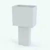Leather Square Lamp Revit Family in 3D and rendered in black and white (ambient occlusion style) to show the shapes better. This Revit family comes with different pre-configured types where shadows and sizes can be selected. Don't wait any longer and get this lamp Revit family today.