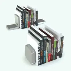 Solid Bookends Decoration Revit Family With Books n 3D and rendered in a stainless steel finish and multi-colored book covers. This Revit family is fully parametric, easy to use and ready to render. Just load it into your project, load the textures (or use the provided ones) and hit the render button for instant results. Don't wait any longer and add this decoration Revit family to your personal assets today.
