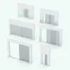 Sliding Door Revit Family - SLD-Direct Set X shown in different sizes and configurations to showcase its parametric versatility. This Revit door allows you to change the dimensions, the opening percentage and materials for full customization. Don't let this opportunity go by and add this Sliding Door Revit Family to your cart today.