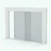 Sliding Door Revit Family - SLD-Direct Set X in 3D and rendered in black and white (except for the glass) to show the shapes better. This Revit family is fully parametric, easy to use and ready to render. Just load it into your project, select the materials (or use the provided ones) and hit the render button for instant results. Get this Sliding Door Revit Family today and see for yourself.