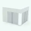 Corner Sliding Door Revit Family - SLD-OX-Corner-XO Multi Slide in 3D and rendered in black and white (ambient occlusion style) to showcase the shapes better. This Revit family is fully parametric, easy to use and ready to render. Just load it into your project, select the materials (or use the provided ones) and hit the render button for instant results. Oh, and the best part? It belongs to our free Revit families category, so go ahead and download this corner sliding Revit family today.