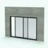 Multislide Sliding Door Revit Family - SLD-OX-MultiSlide in 3D and rendered inserted in a masonry gray wall. This Revit family is fully parametric, easy to use and ready to render. Just load it into your project, select the materials (or use the provided ones) and hit the render button for instant results. Don't let this opportunity go by and add this Multislide Sliding Door Revit Family to your cart today.