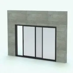 Multislide Sliding Door Revit Family - SLD-OX-MultiSlide in 3D and rendered inserted in a masonry gray wall. This Revit family is fully parametric, easy to use and ready to render. Just load it into your project, select the materials (or use the provided ones) and hit the render button for instant results. Don't let this opportunity go by and add this Multislide Sliding Door Revit Family to your cart today.